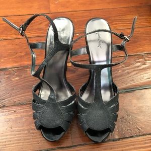 Size 10 Black Glitter Heels